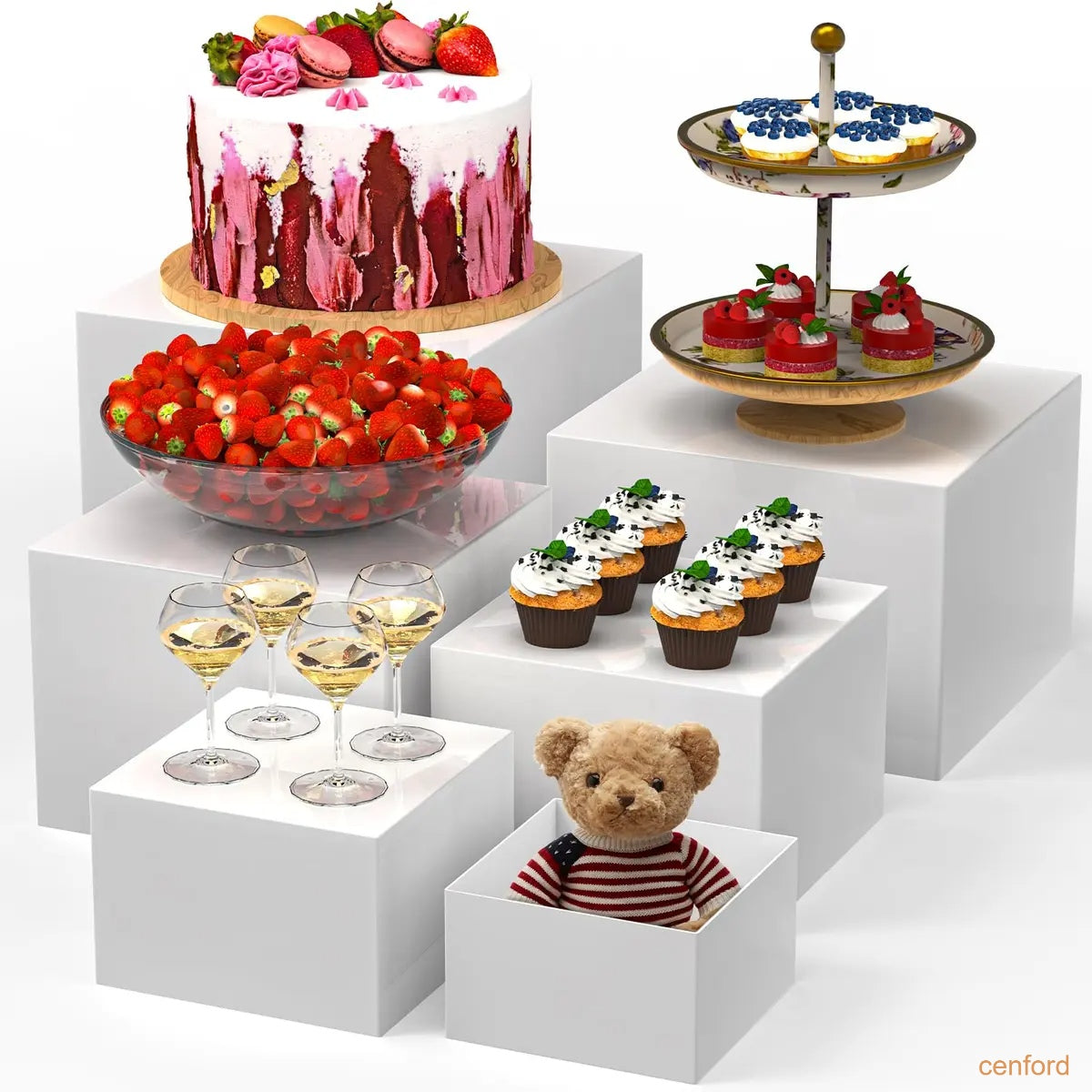 6-piece buffet table riser for food display