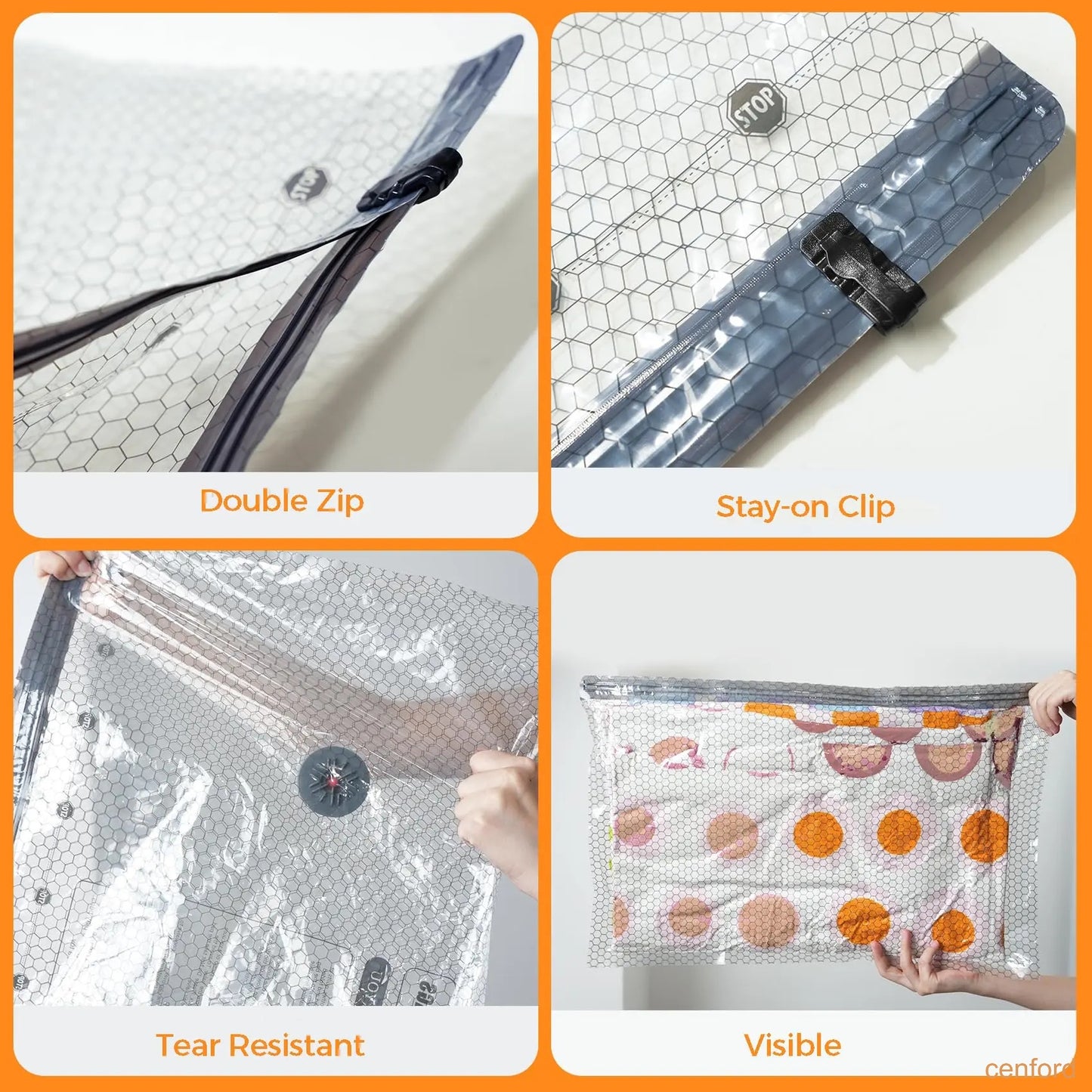 Wireless travel vacuum bag set, including rechargeable air pump